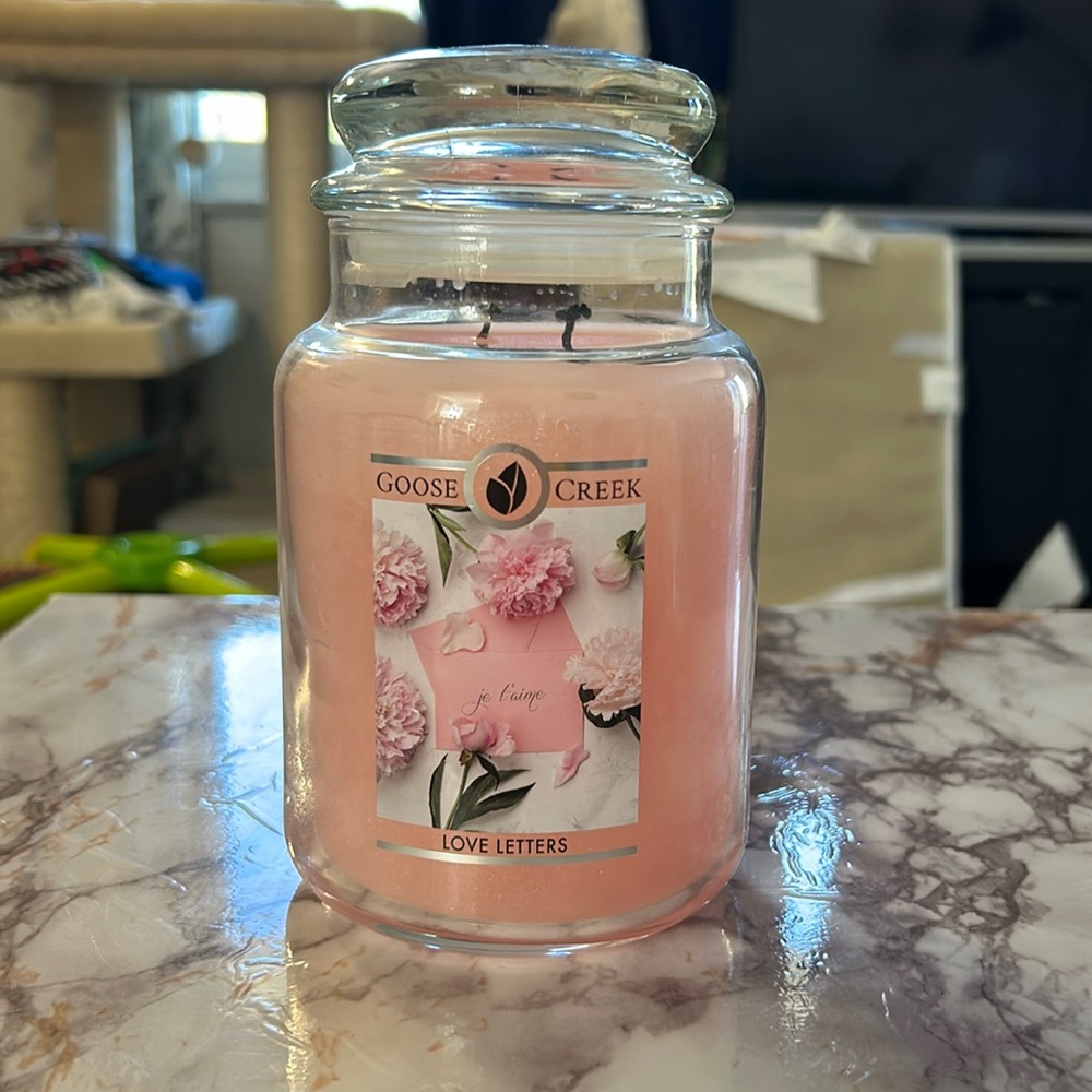 24 ounce Goose Creek Candle “Love Letters” scented candle
